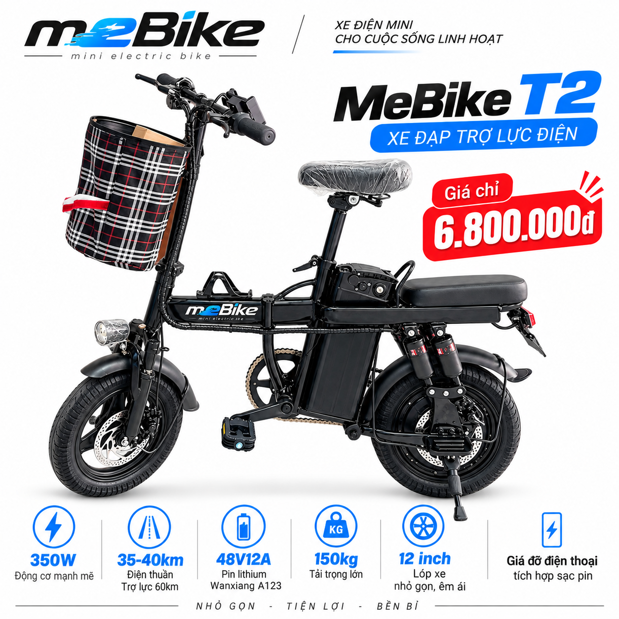 meBike T2 xe đạp trợ lực