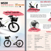 Xe đạp trợ lực điện NETT MS30 – Pin Lithium 36V 9A, đi 60km, 3 chế độ lái