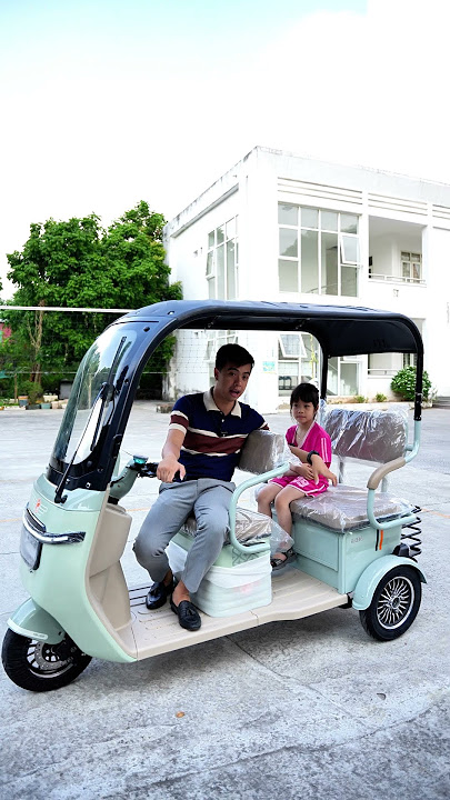 Xe điện 3 bánh có mái che đưa đón học sinh đi học cực hiệu quả